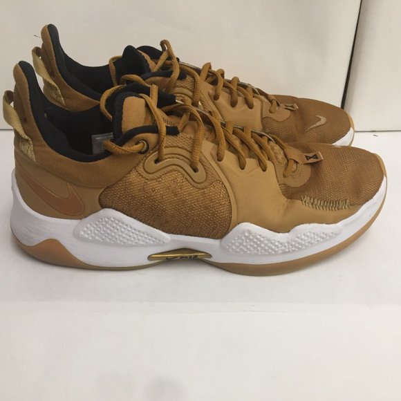 Sneakers Shoes Nike PG 5 Paul George Metallic Gold Wheat Basketball 11.5 - Picture 7 of 16